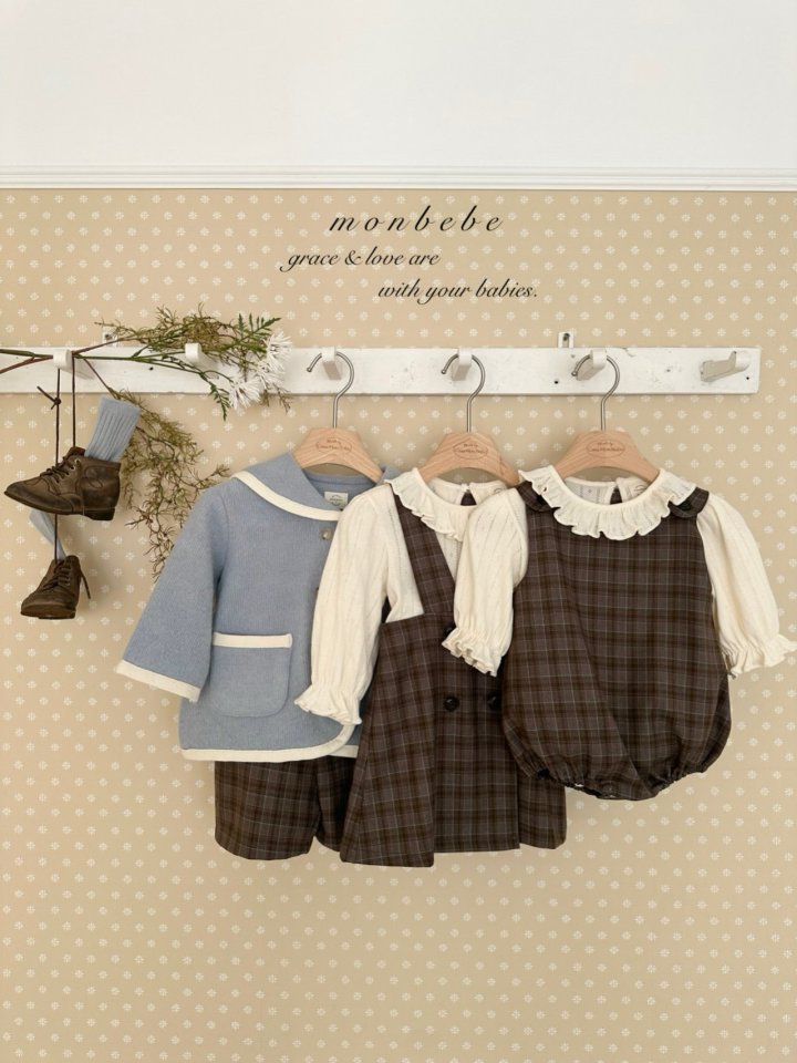 Romi check one-piece [monbebe] (26SS)