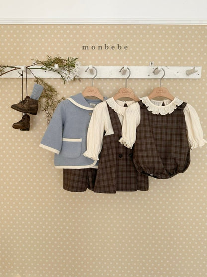 Romi check one-piece [monbebe] (26SS)