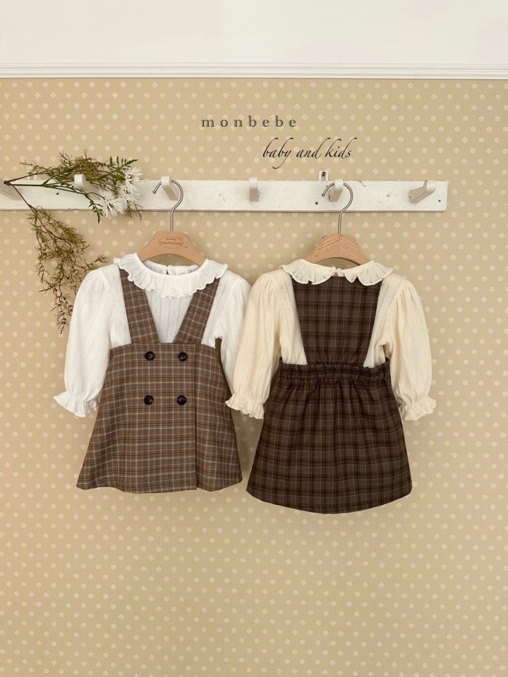 Romi check one-piece [monbebe] (26SS)