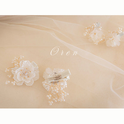 【予約商品】Arin mother-of-pearl flower pin set [Oren] (26SS)【2026年3月中旬以降順次発送】