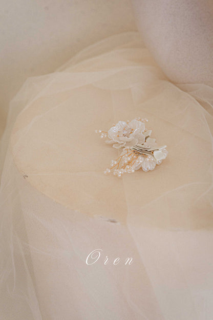 【予約商品】Arin mother-of-pearl flower pin set [Oren] (26SS)【2026年3月中旬以降順次発送】