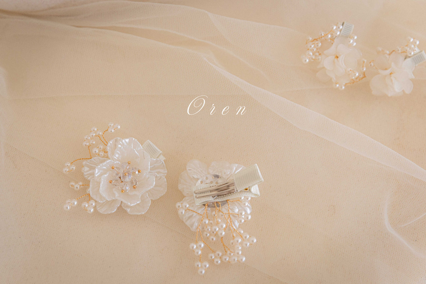 【予約商品】Arin mother-of-pearl flower pin set [Oren] (26SS)【2026年3月中旬以降順次発送】