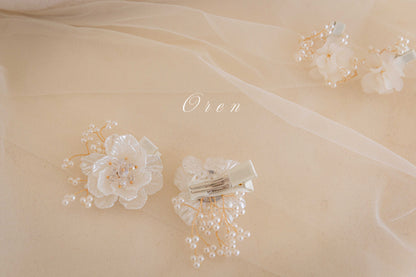 【予約商品】Arin mother-of-pearl flower pin set [Oren] (26SS)【2026年3月中旬以降順次発送】