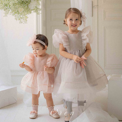 【予約商品】bebe-Serena pintuck organza suit [Oren] (26SS)【2026年3月中旬以降順次発送】