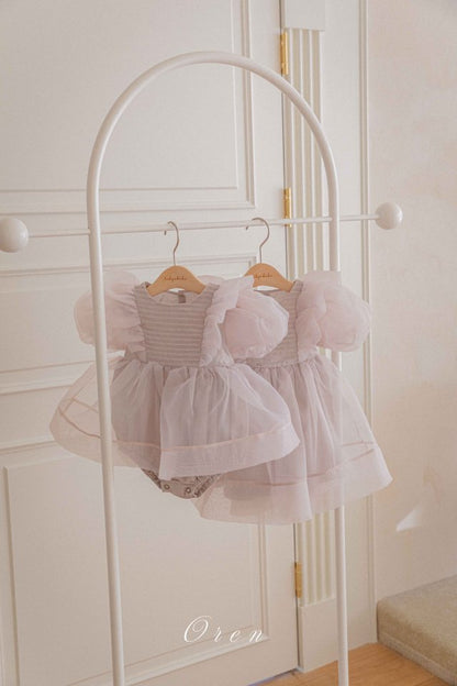 【予約商品】bebe-Serena pintuck organza suit [Oren] (26SS)【2026年3月中旬以降順次発送】