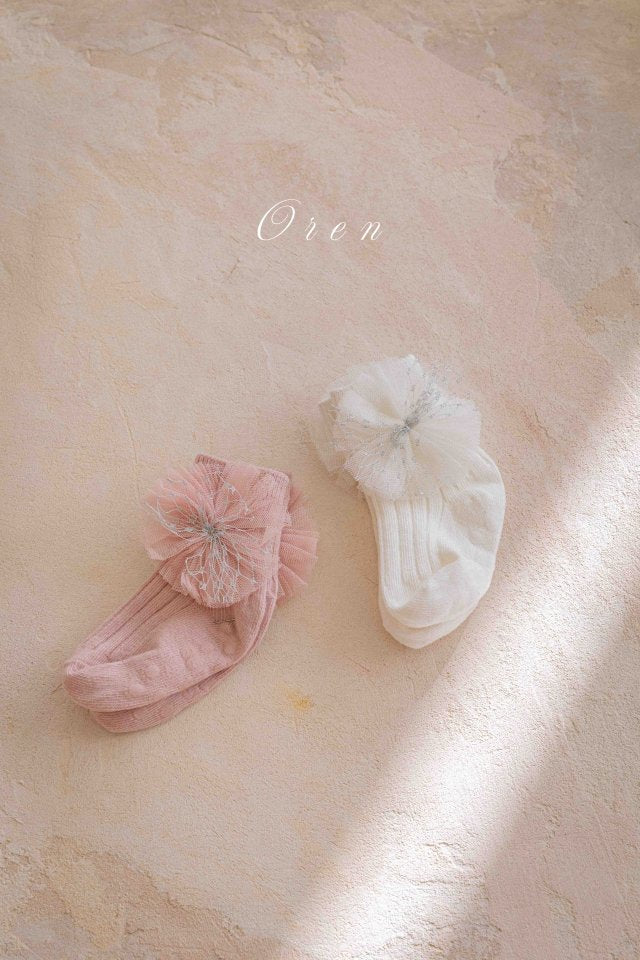 【予約商品】Pearl Lace Ankle Socks (1SET2EA) [Oren] (26SS)【2026年3月中旬以降順次発送】