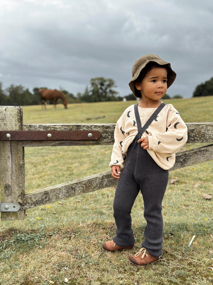 Retro Roomy Footless Tights - Dark Gray Blend [SILLY Silas]