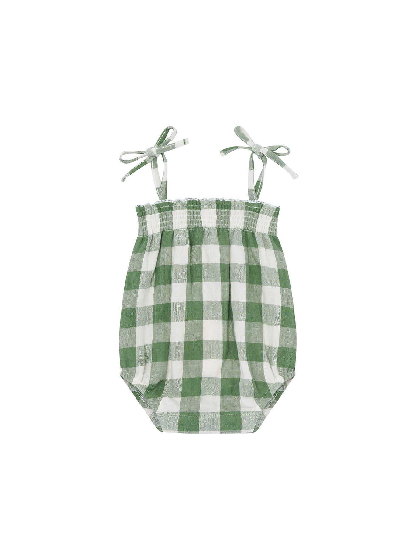 Dill Gingham Spaghetti Bodysuit [organic zoo] (26SS)