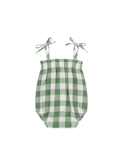 Dill Gingham Spaghetti Bodysuit [organic zoo] (26SS)