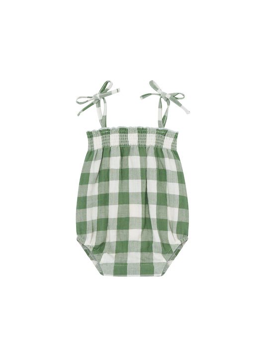 Dill Gingham Spaghetti Bodysuit [organic zoo] (26SS)