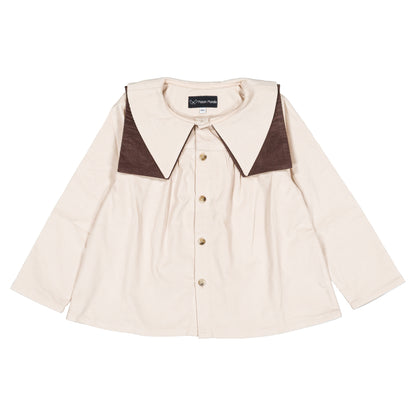 【オーダー会】 Shirt DUC - velvet beige & brown [Maison Marelle](25AW Drop1) 【2025年12月中旬以降発送予定】