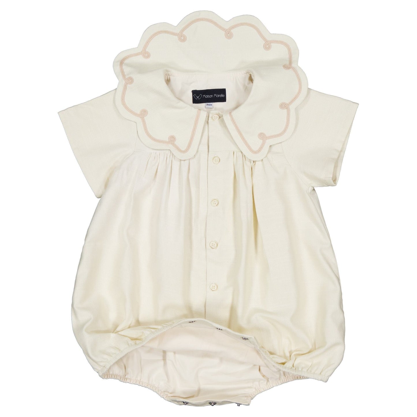 Romper CARNOT- linen short sleeves [Maison Marelle](25SS DROP2)