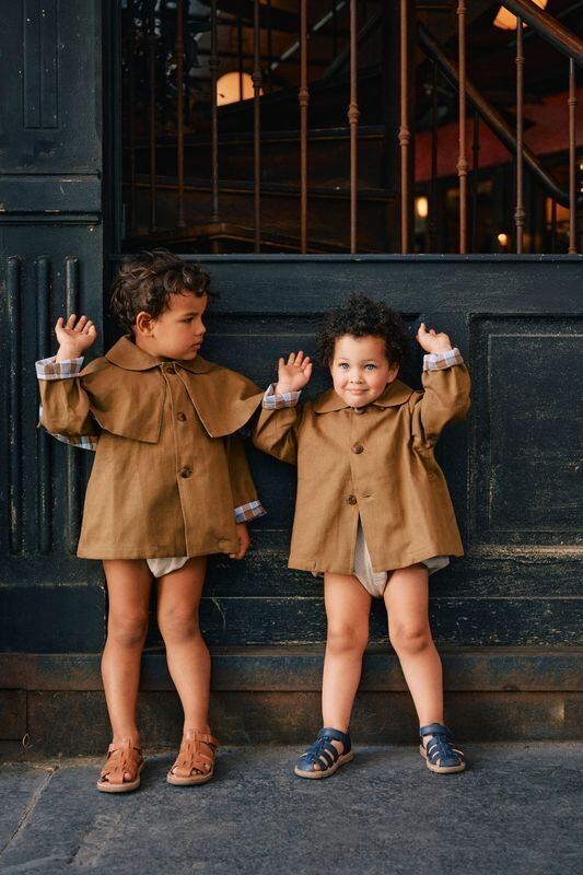 Jacket AMOVIBLE cape SHERLOCK- HONEY BROWN [Maison Marelle](25SS DROP2)