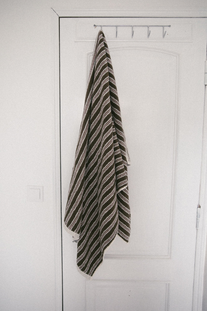 Organic bath towel - Pink/Brown [EARTH THE ARCHIVE] (26AW)