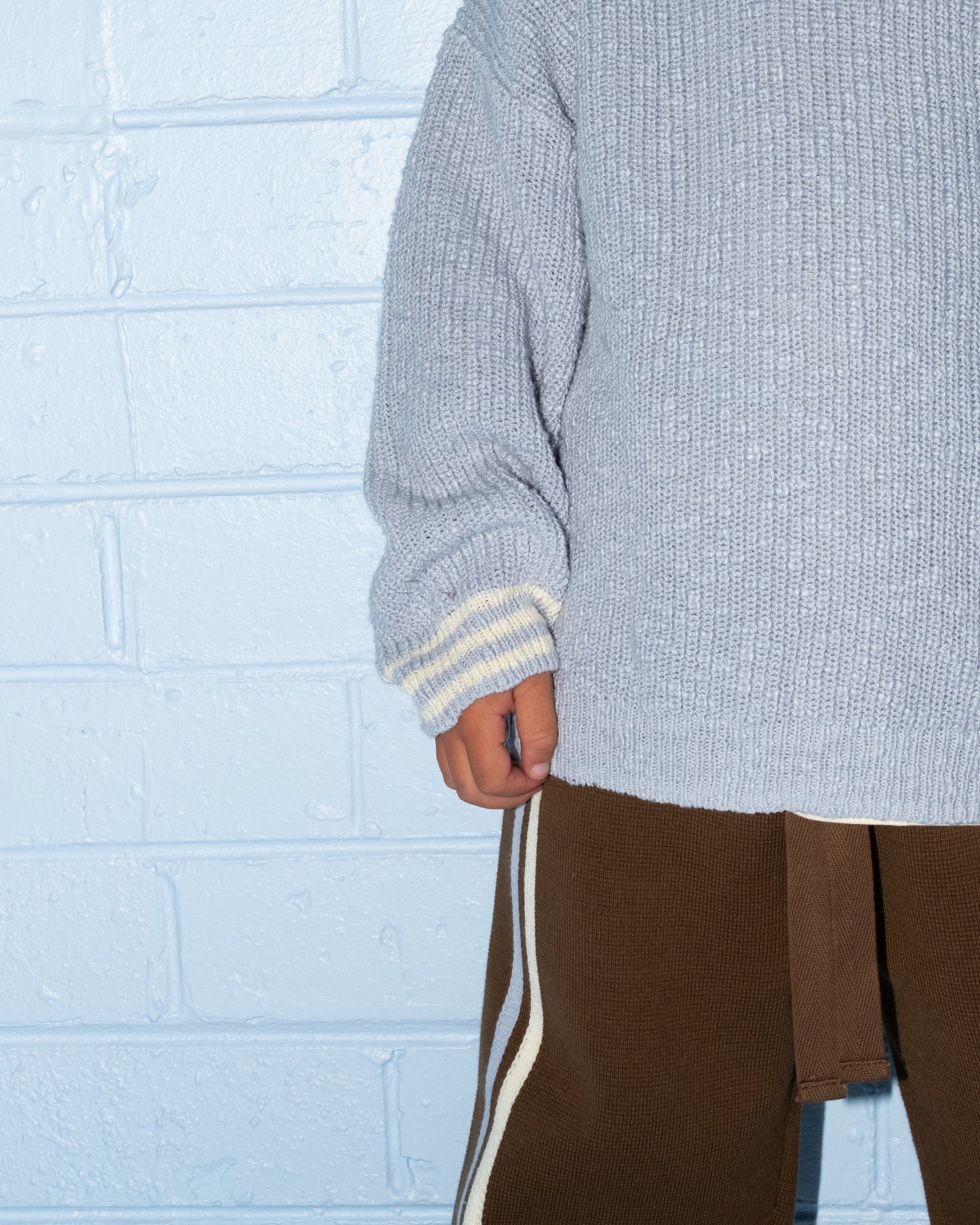 Organic Striped Milano Knit Pants - Espresso [GROWN] (26AW) drop2