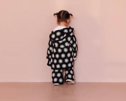 crochet pants - black×lime