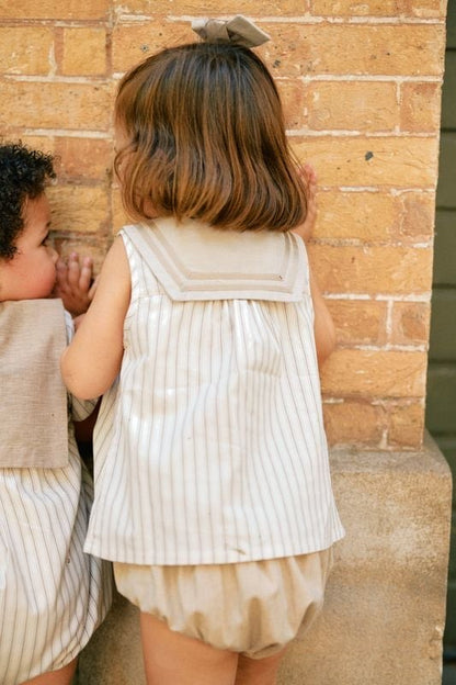 blouse MUETTE - beige large stripes [Maison Marelle](25SS DROP2)