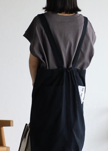 denim jumper skirt / black