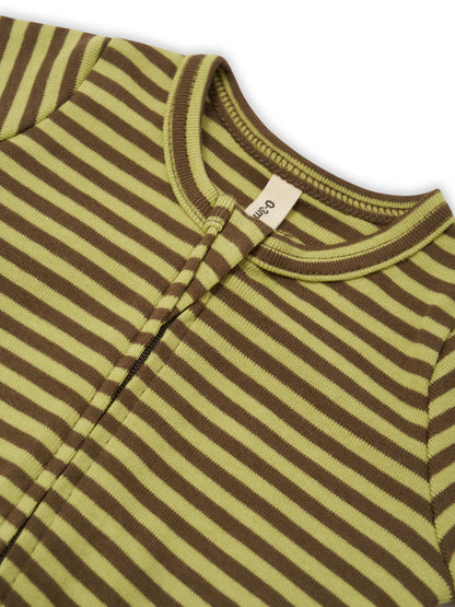 Chicory Stripes Zip Sleepsuit [Organic Zoo](26AW)drop1