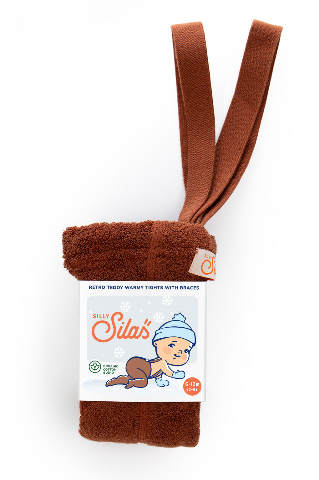 Retro Teddy Footed Tights With Braces - Cinnamon [SILLY Silas]