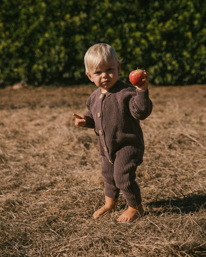 Button knit jumpsuit - Brown [EARTH THE ARCHIVE] (26AW)