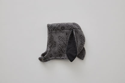 Snow Jacquard Bunny Bonnet - Gray [eLfinFolk / エルフィンフォルク] (25AW•Drop2) 【2025年9月中旬以降発送予定】