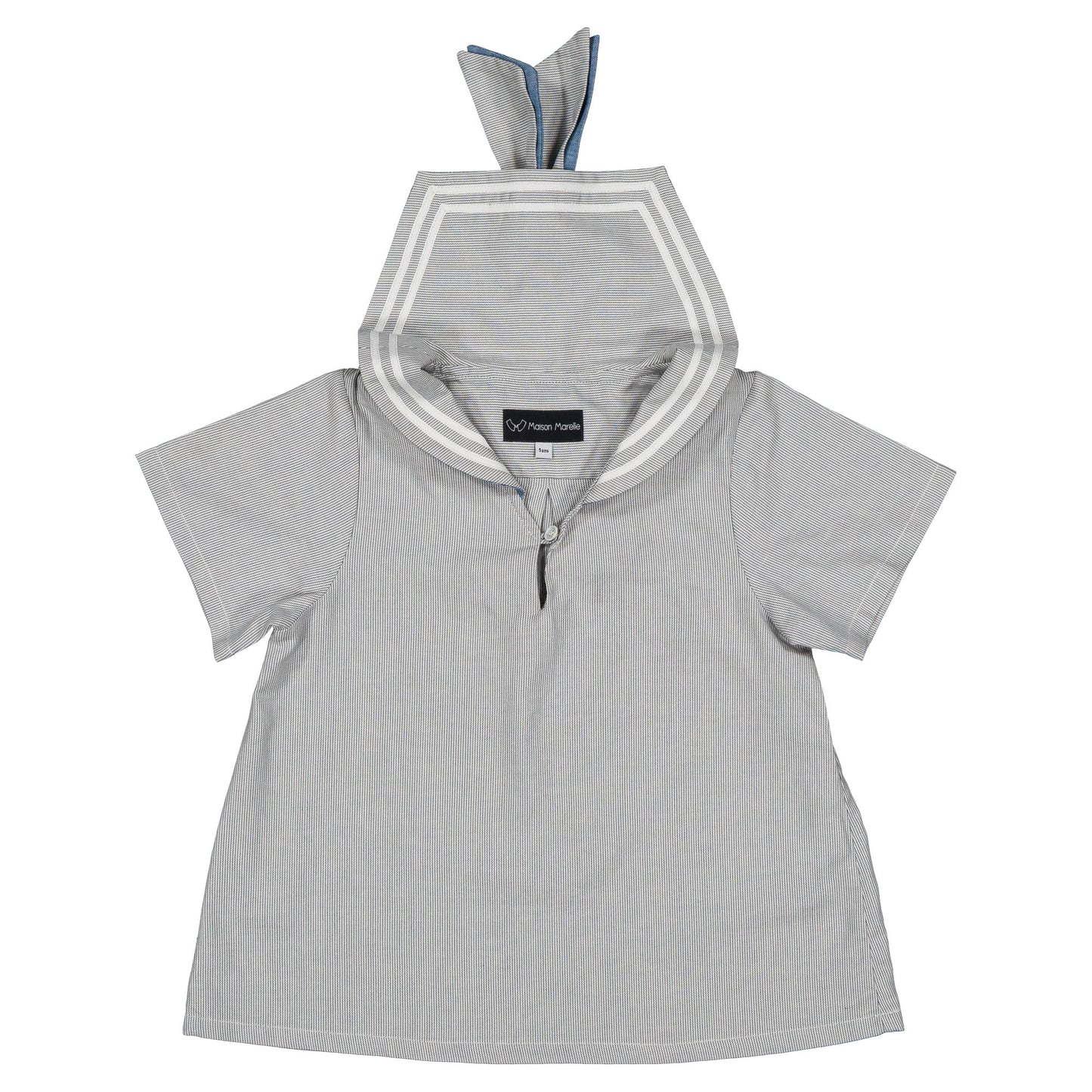 blouse MAHON -blue fine stripes [Maison Marelle](25SS DROP2)