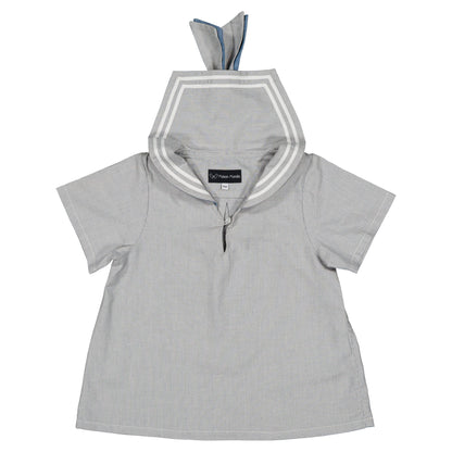 blouse MAHON -blue fine stripes [Maison Marelle](25SS DROP2)