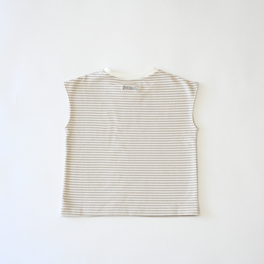 T-shirt p6 Border - light gray [PETITMIG] (25SS)