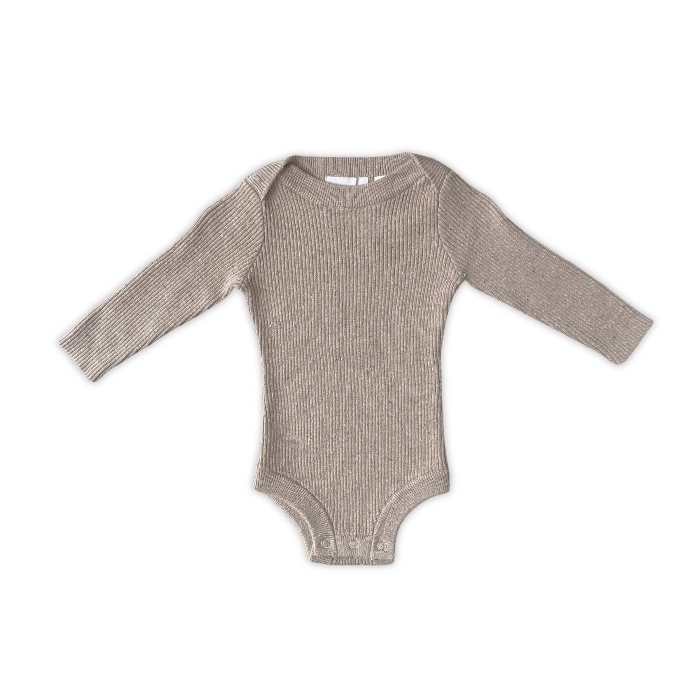 Organic Speckle Essential Knit Bodysuit - Oatmilk [GROWN] (26AW) drop2