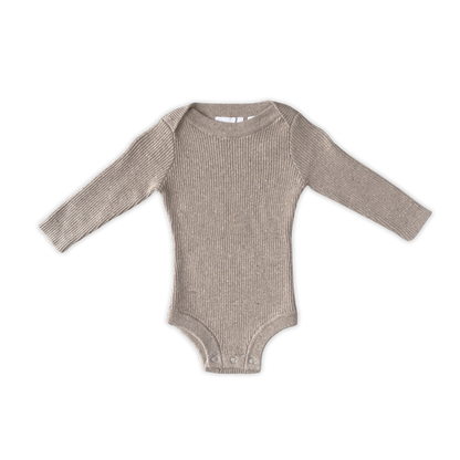 Organic Speckle Essential Knit Bodysuit - Oatmilk [GROWN] (26AW) drop2