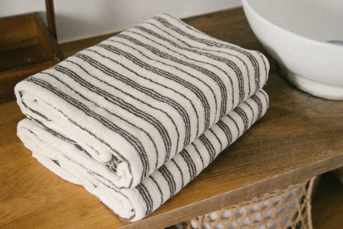 Organic bath towel - Green/Brown [EARTH THE ARCHIVE] (26AW)