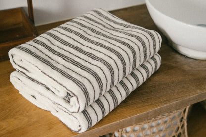 Organic bath towel - Green/Brown [EARTH THE ARCHIVE] (26AW)
