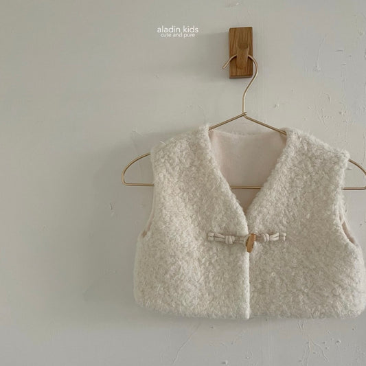 [aladin kids] boa casual vest / ivory