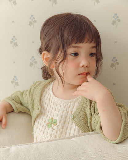 Leaf Breeze Knit Cardigan - Olive [Doucement] (26SS)