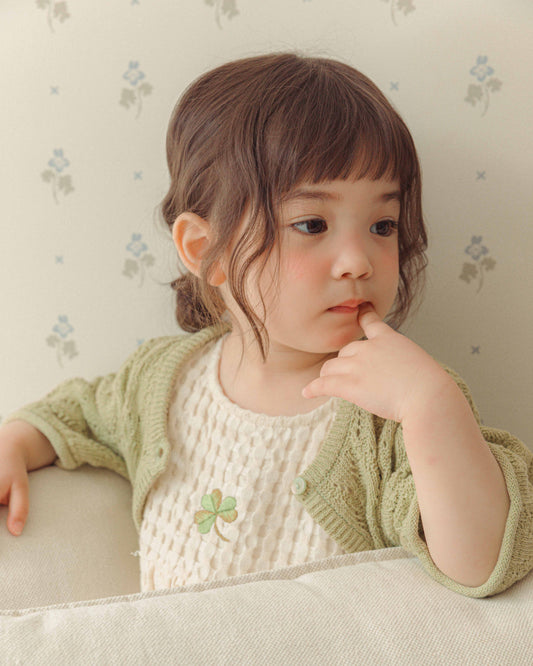 Leaf Breeze Knit Cardigan - Olive [Doucement] (26SS)