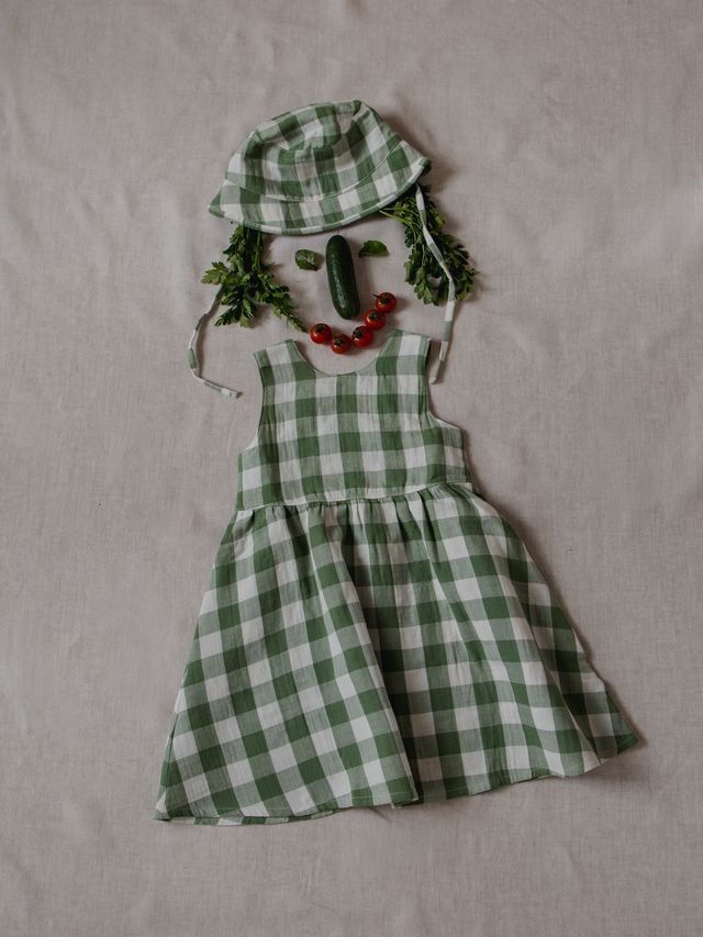 Dill Gingham Bucket Sun Hat [organic zoo] (26SS)