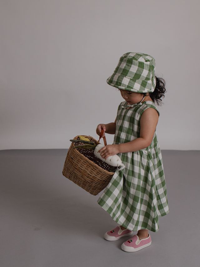 Dill Gingham Bucket Sun Hat [organic zoo] (26SS)