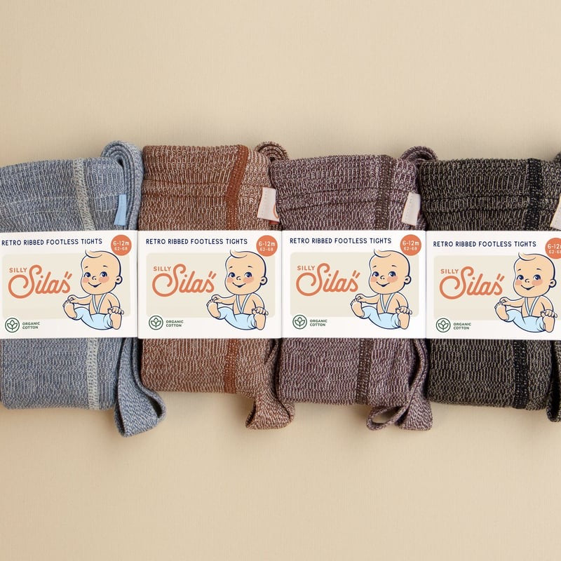 Retro Ribbed Footless Tights - Marshmallow Sky [SILLY Silas]