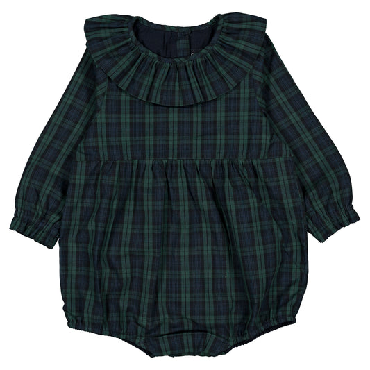 【オーダー会】 Romper DUPLEIX - tartan green& blue
 [Maison Marelle](25AW Drop1) 【2025年12月中旬以降発送予定】