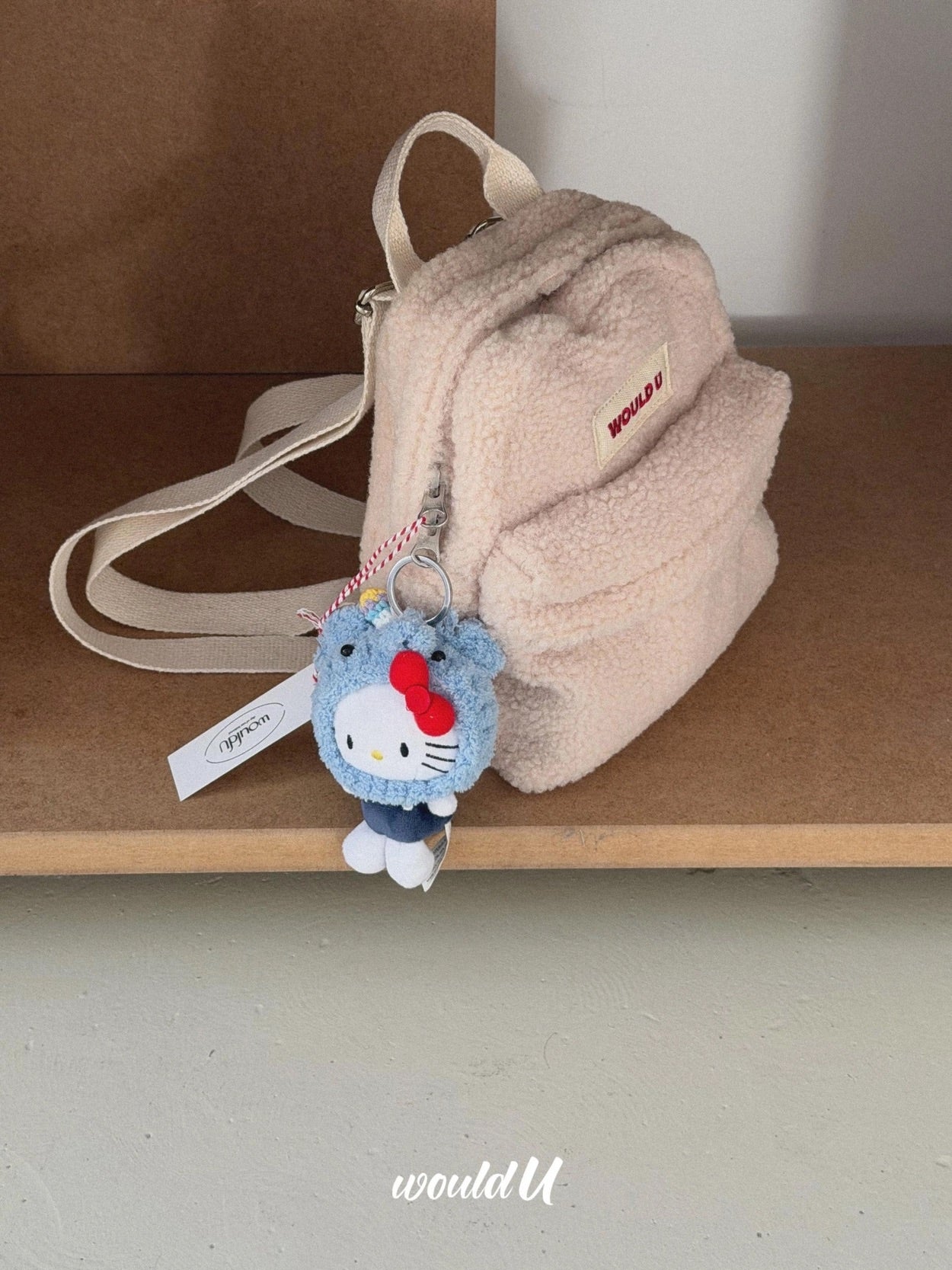 【オーダー会】Wouldu Teddy Back Pack - Cream Beige [wouldU]【2026年1月上旬以降順次お届け予定】