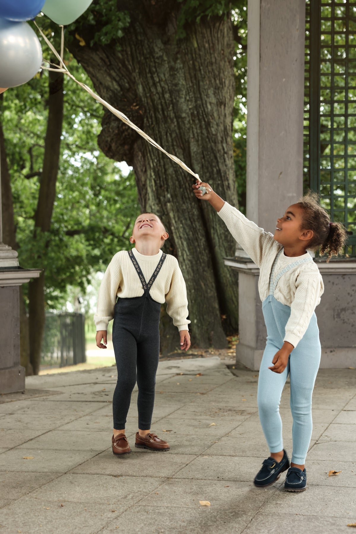 Retro Ribbed Footless Tights With Braces - Dark Grey Patterned [SILLY Silas](The Stories We Knit Collection)