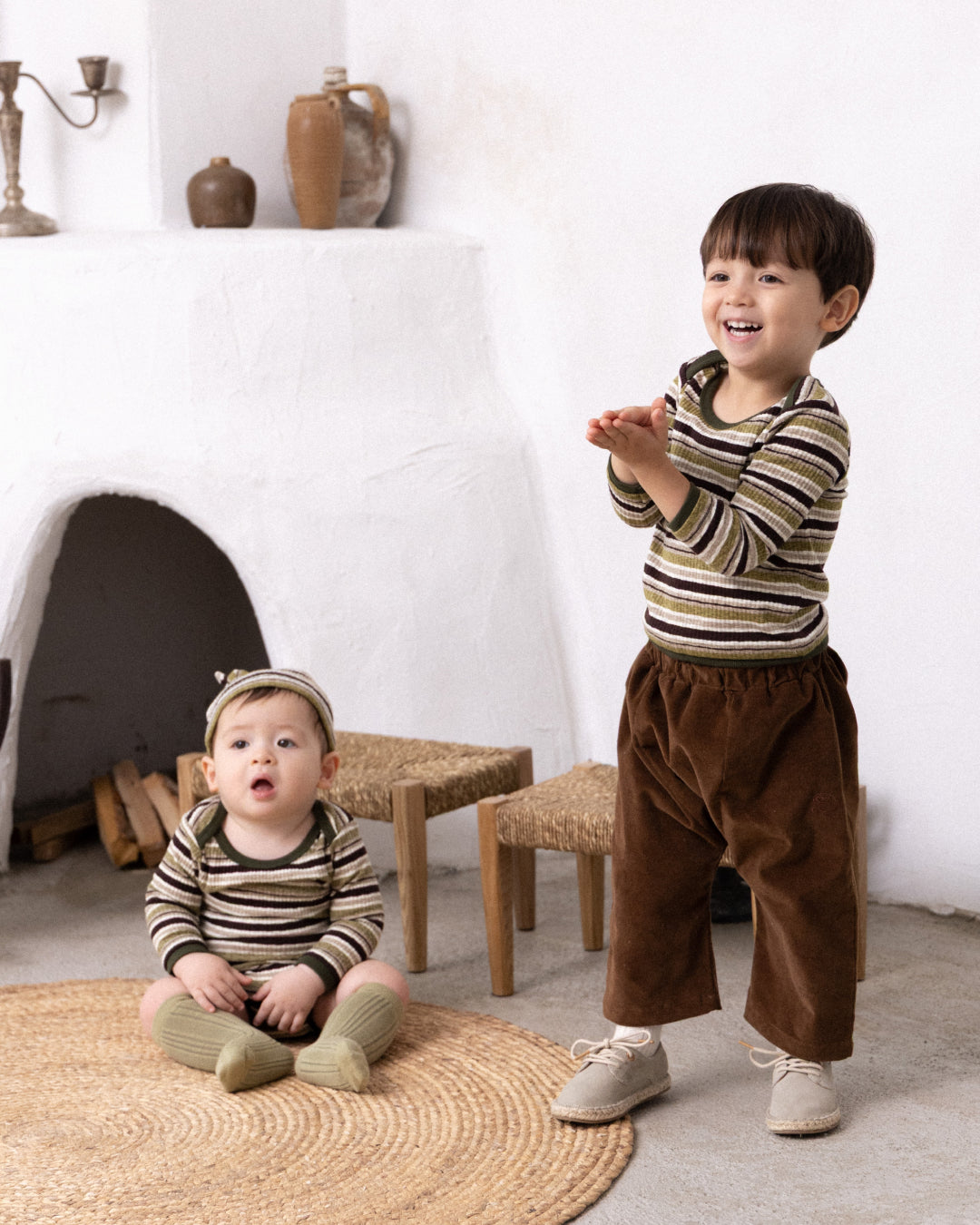 Forest ST Baby Suit Set - Khaki  [Doucement] (25AW)【2025年10月下旬以降お届け予定】