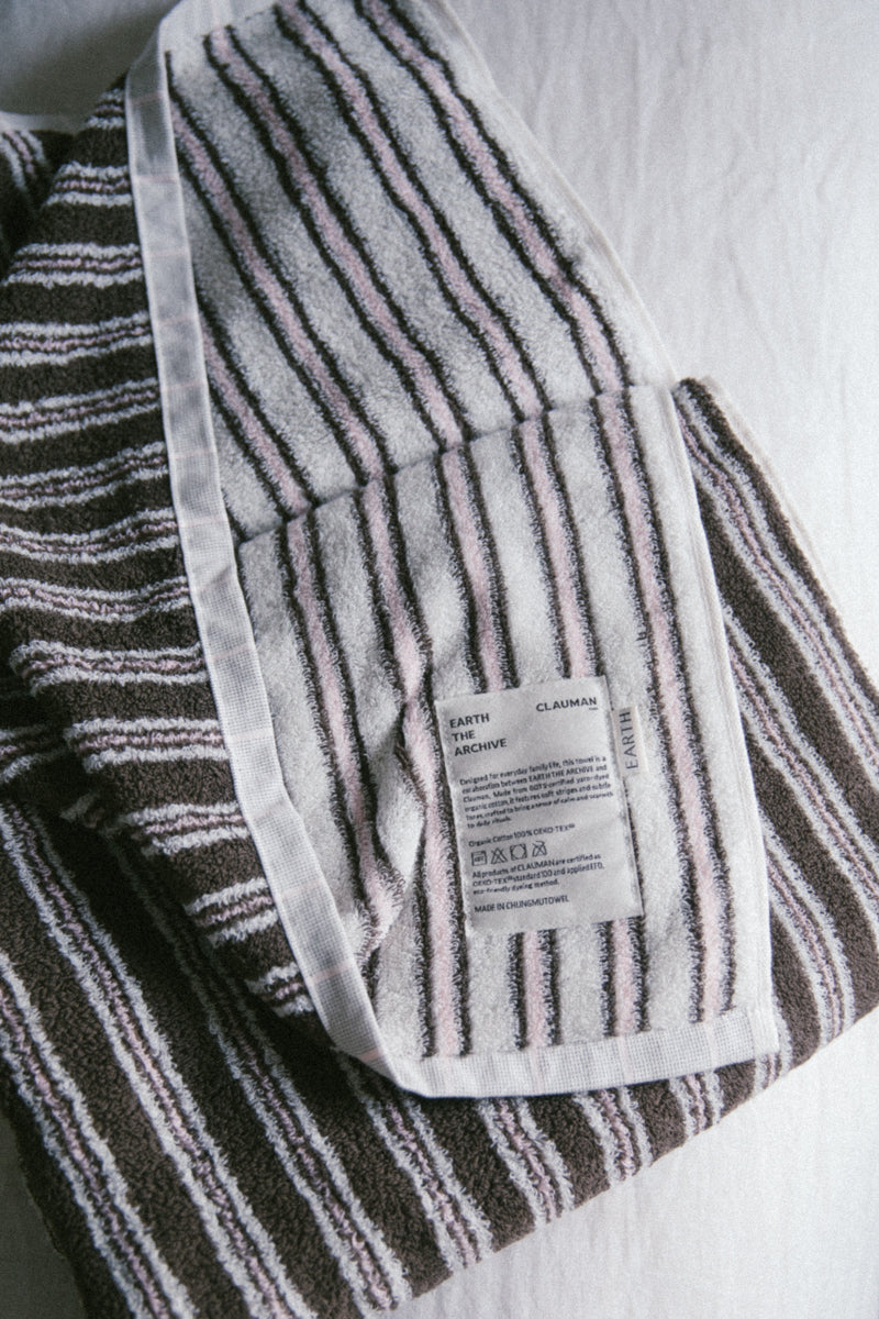 Organic bath towel - Pink/Brown [EARTH THE ARCHIVE] (26AW)