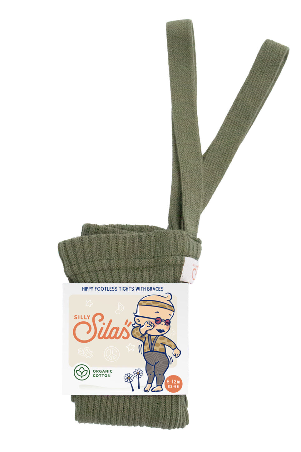 Hippy Footless Tights With Braces - Olive [SILLY Silas]