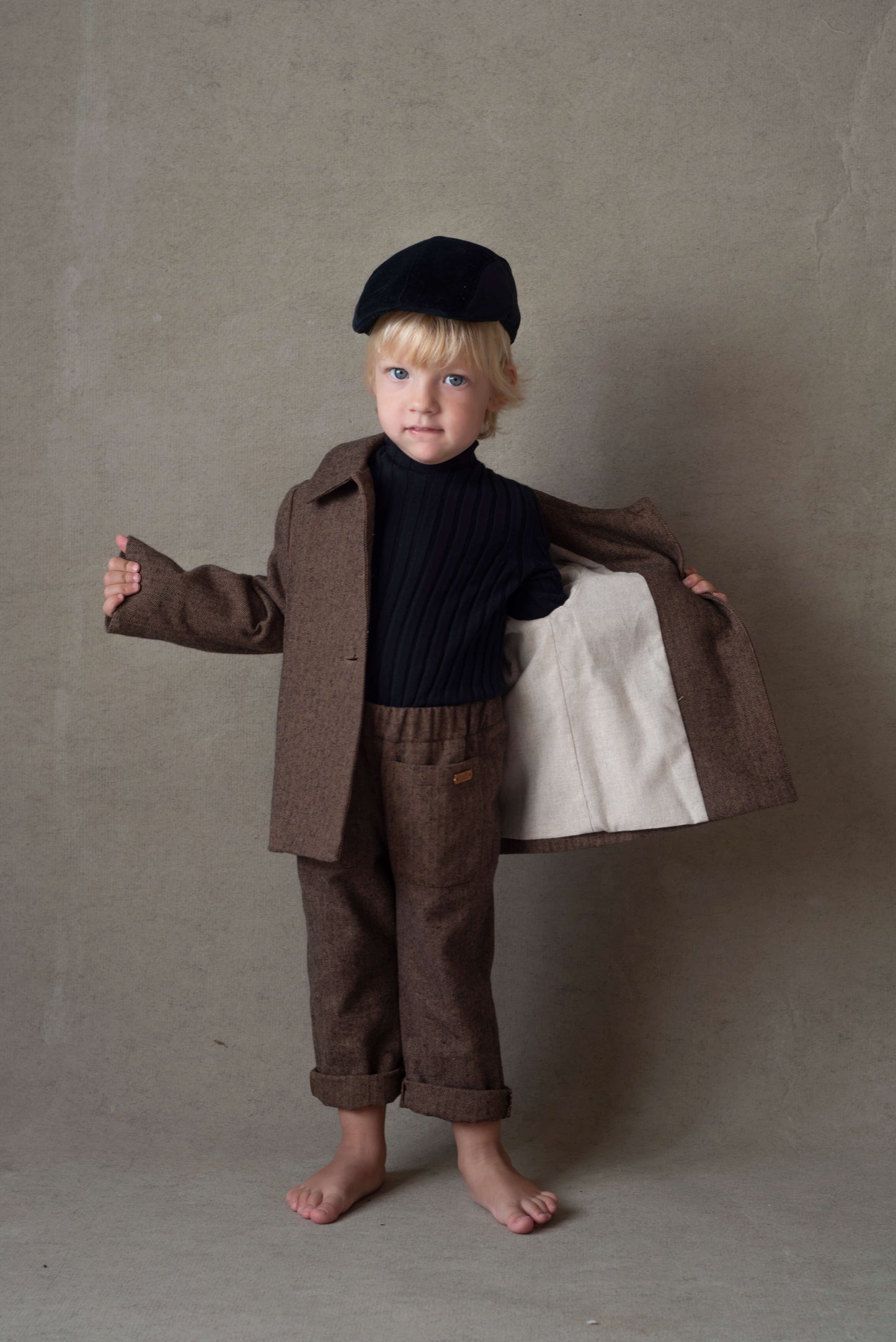 chino trousers (Mod.37.2) Brown micro-herringbone [Popelin](25AW)