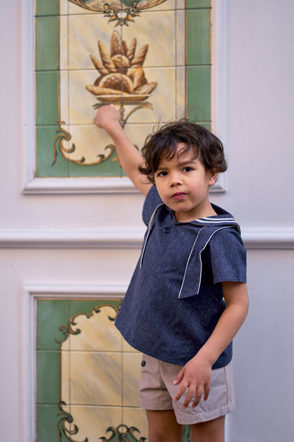 Blouse MAHON - navy blue [Maison Marelle] (26SS)
