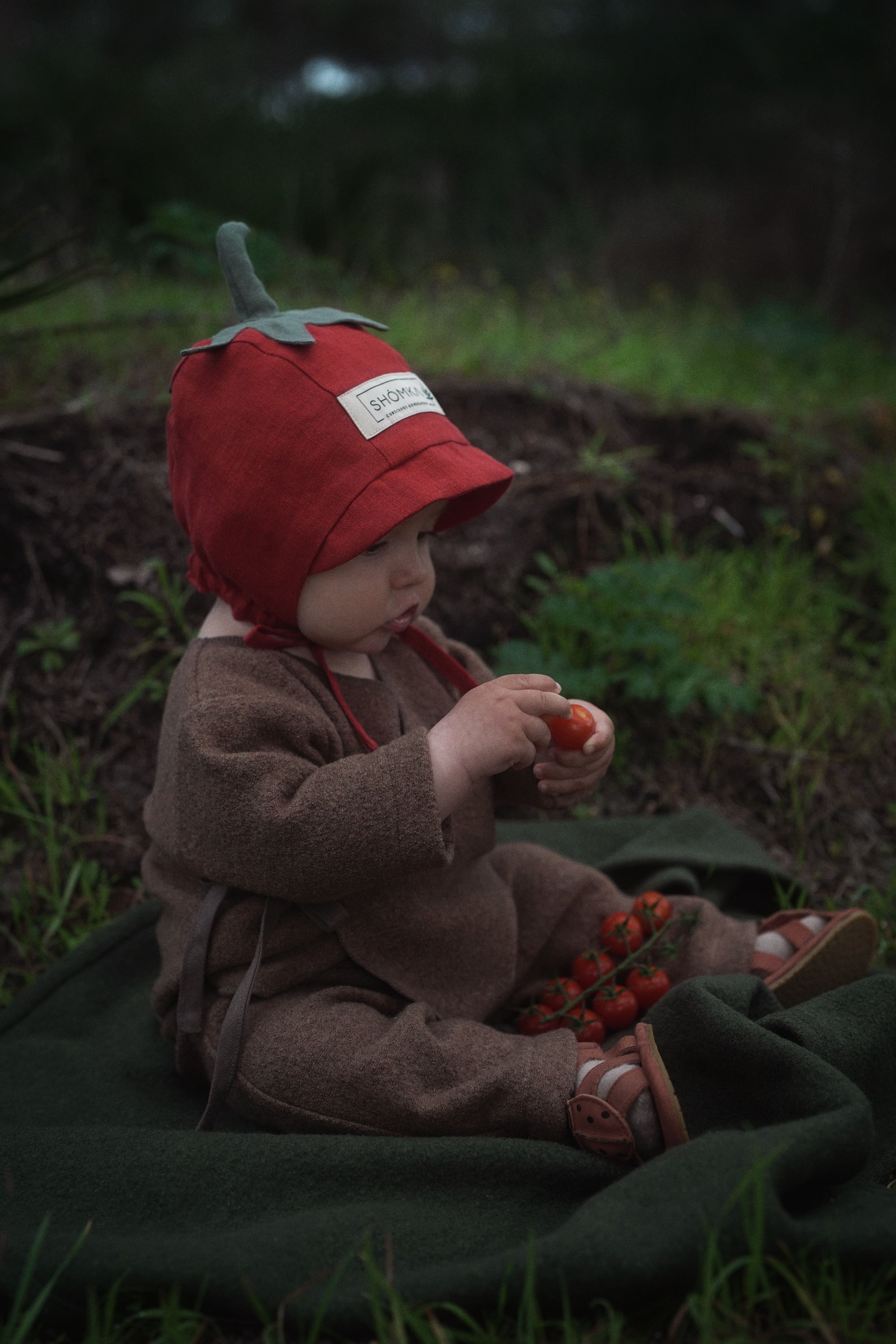 【オーダー会】'TOMATO' LINEN FRUITS BONNET [SHOMKA] 【2026年5月下旬以降順次発送】