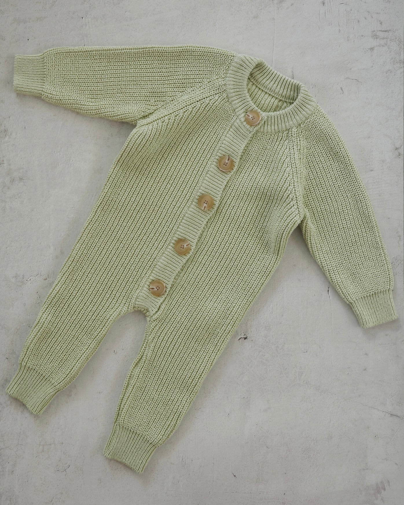 Button knit jumpsuit - Light Olive [EARTH THE ARCHIVE] (26AW)
