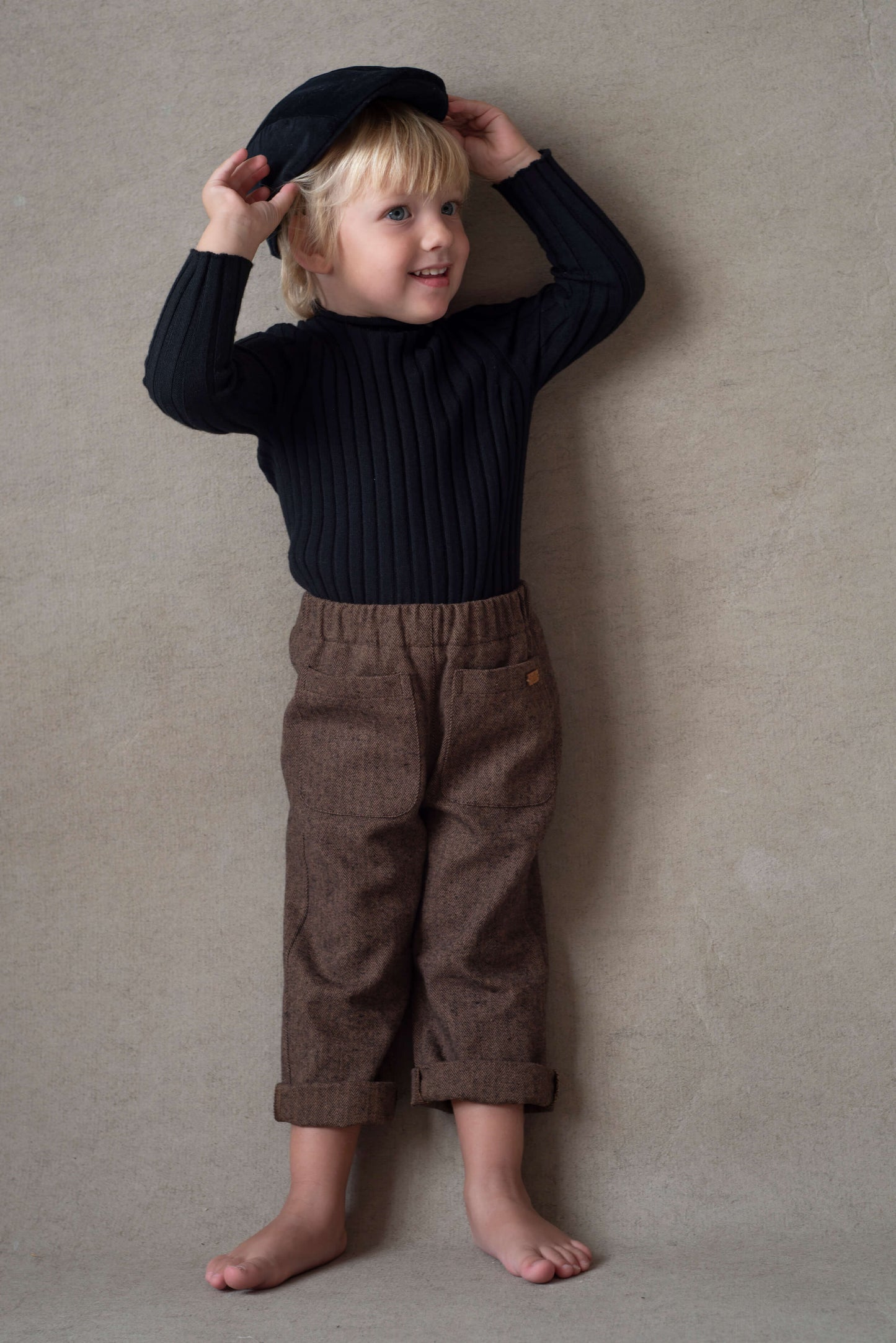 chino trousers (Mod.37.2) Brown micro-herringbone [Popelin](25AW)
